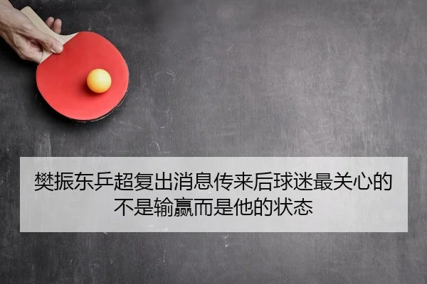 樊振东乒超复出消息传来后球迷最关心的不是输赢而是他的状态